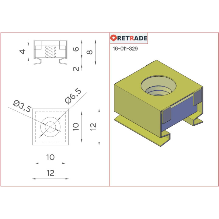 CNC 3D - 10x Staffa per Quadri ELT
