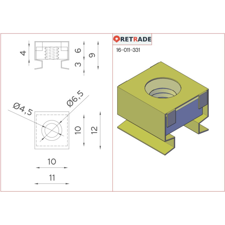 CNC 3D - 11x Staffa per Quadri ELT