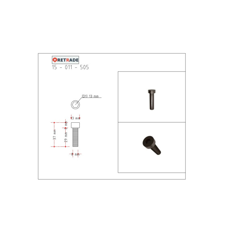 CNC 3D - 25x Viti a Testa Cilindrica con Esagono Incassato L 38mm