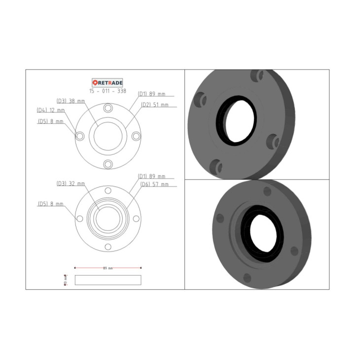 CNC 3D - Flangia in Acciaio