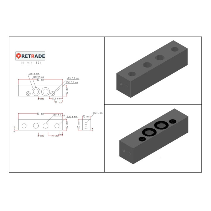 CNC 3D - Distributore Aria con 4 Vie
