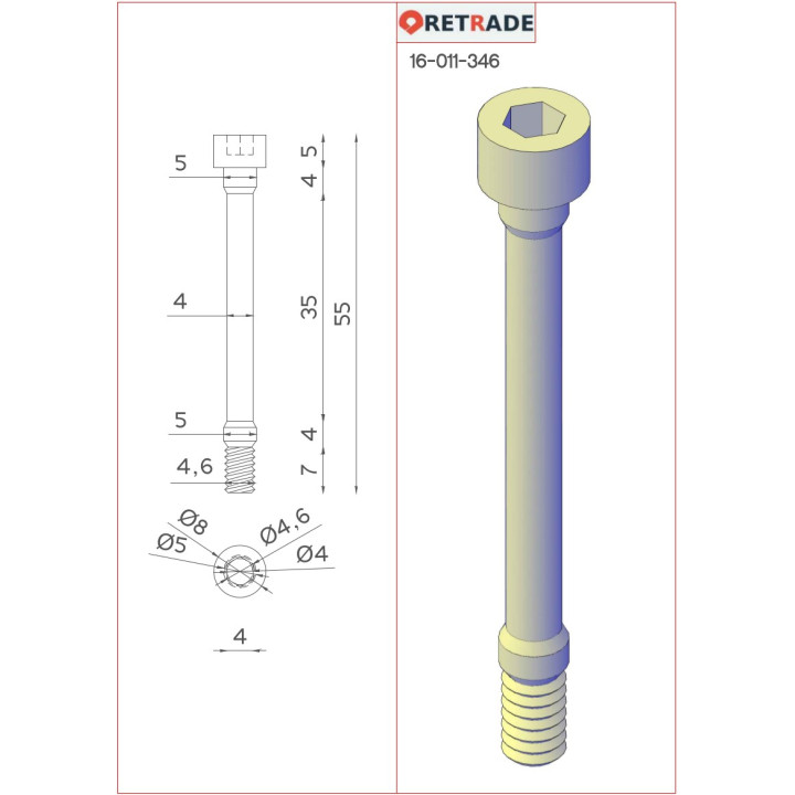 CNC 3D - 10x Viti a Testa Cilindrica con Esagono Incassato L 51mm