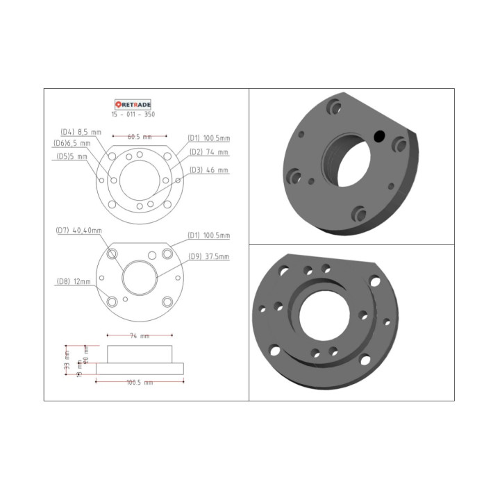 CNC 3D - Flangia e Supporto per Vite Madre