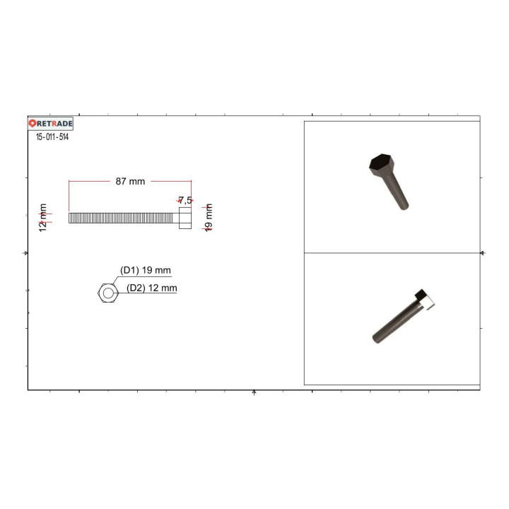 CNC 3D - 10x Viti a Testa Hexagonale L 88mm