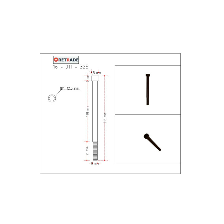 CNC 3D - 2x Viti a Testa Cilindrica con Esagono Incassato L 210mm
