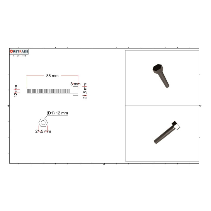 CNC 3D - 8x Viti a Testa Hexagonale L 88mm