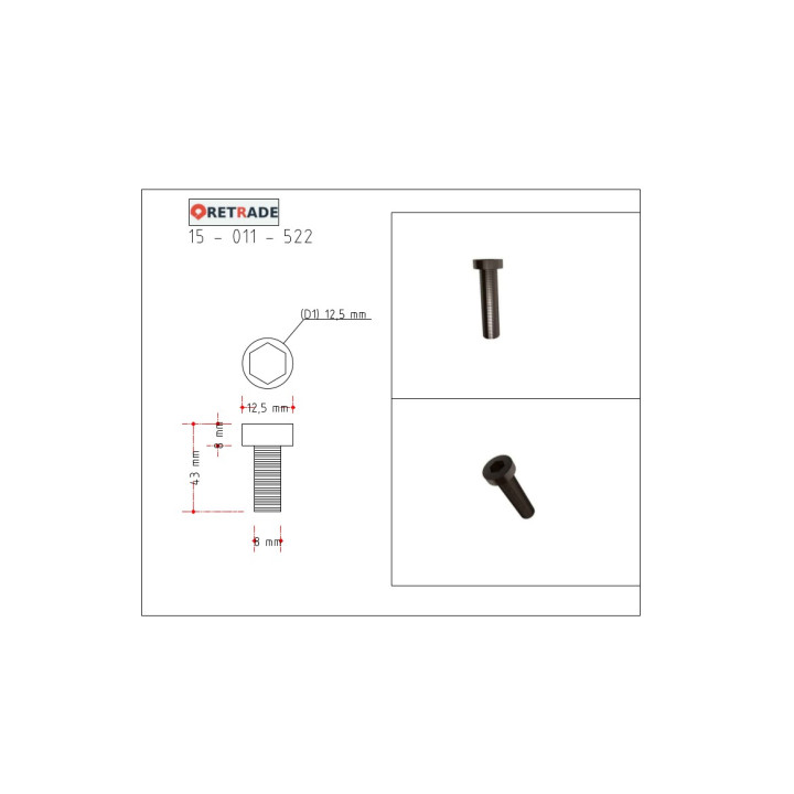 CNC 3D - 7x Viti a Testa Cilindrica con Esagono Incassato L 43mm