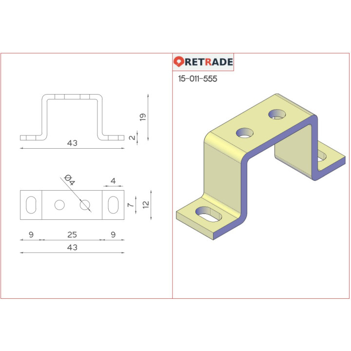 CNC 3D - Staffa per Ancoraggio