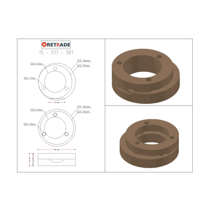 CNC 3D - Flangia in Acciaio