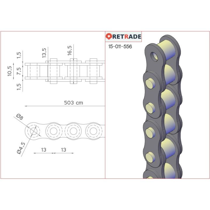 CNC 3D - Catena di Trassmisione L. 5.03M