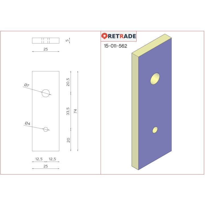 CNC 3D - 4x Staffa di Supporto in Alluminio