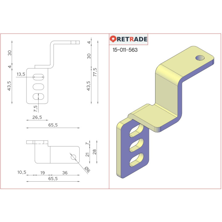 CNC 3D - 2 x Staffa di Supporto