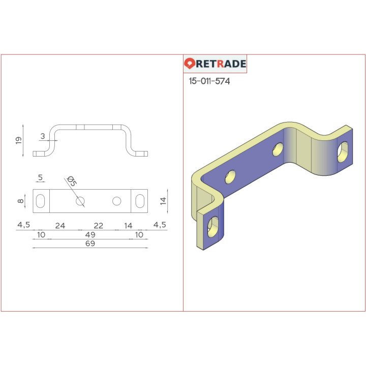 CNC 3D - Staffa per Ancoraggio