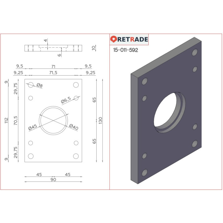 CNC 3D - Flangia di Supporto per Motore