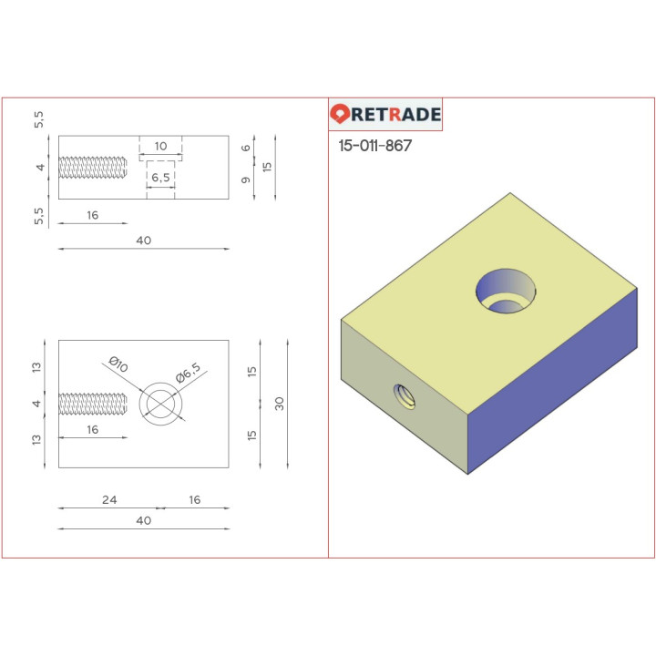 CNC 3D - Blocco di Supporto in Alluminio