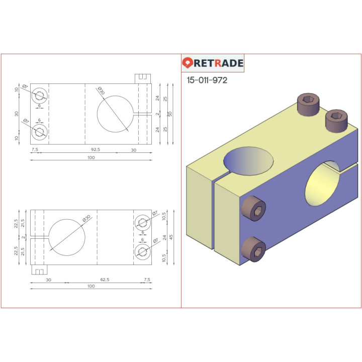 CNC 3D - Blocco di Supporto per Albero