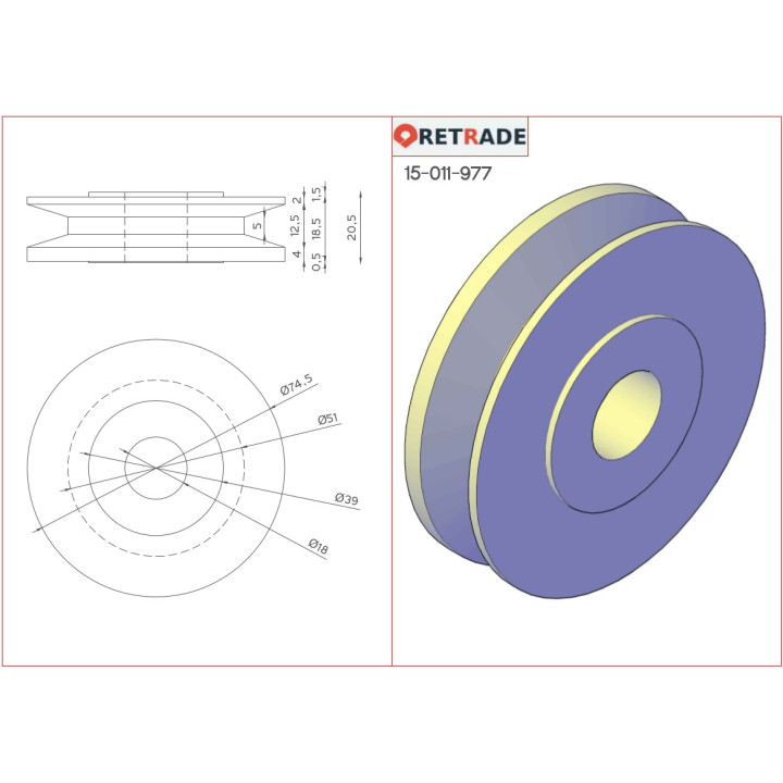 CNC 3D - Puleggia in Alluminio