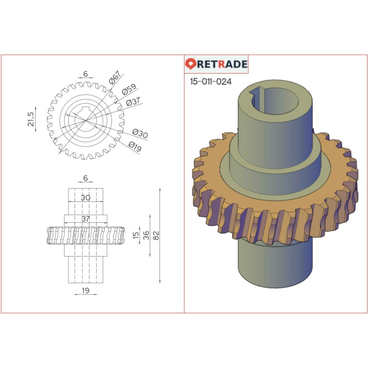 CNC 3D - Ingranaggio a Vite Senza Fine a Spirale su Misura