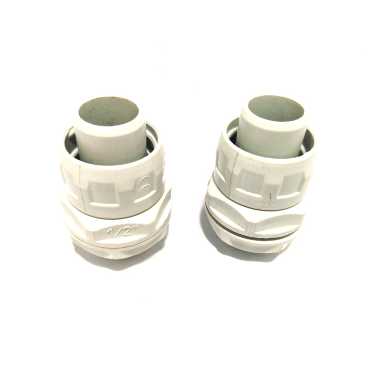 2x Raccordi Girevoli Dritti con Passo Gas 1/2" - Grigio