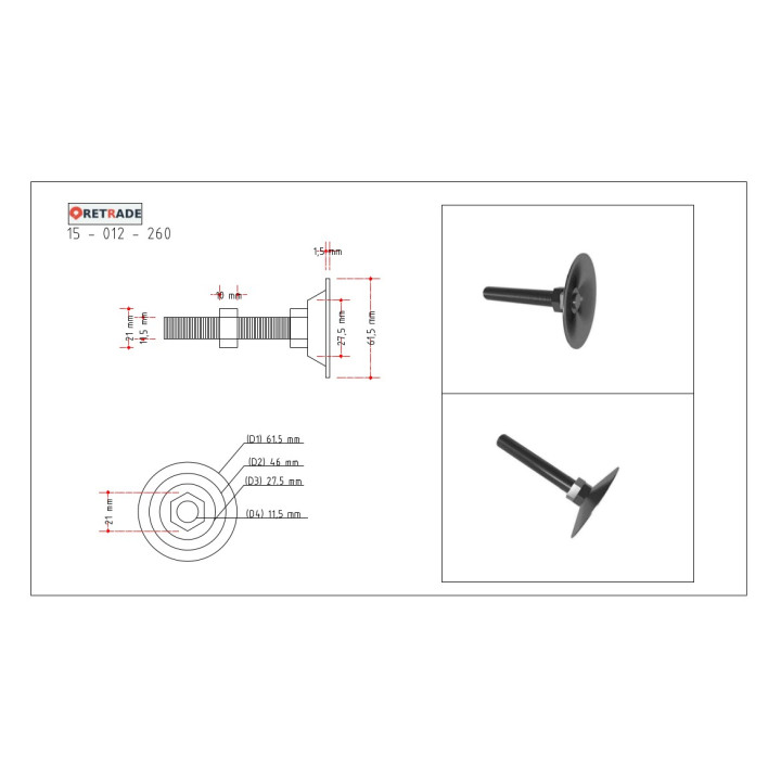 CNC 3D - Piedino di Livellamento con Base in Acciaio