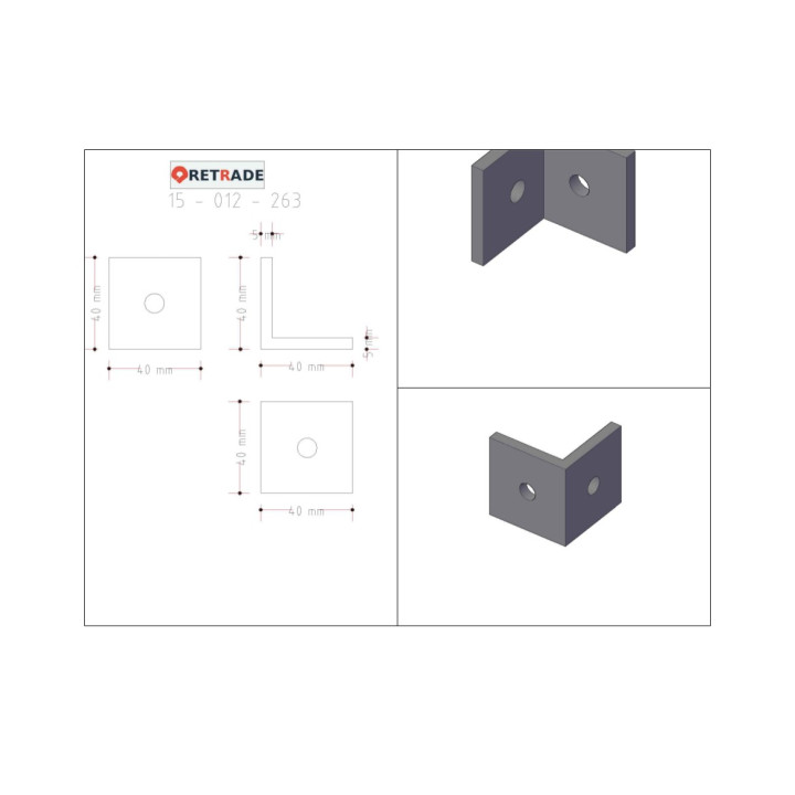 CNC 3D - Staffa di Supporto a L in Alluminio