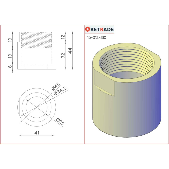 CNC 3D - Dado di Bloccaggio