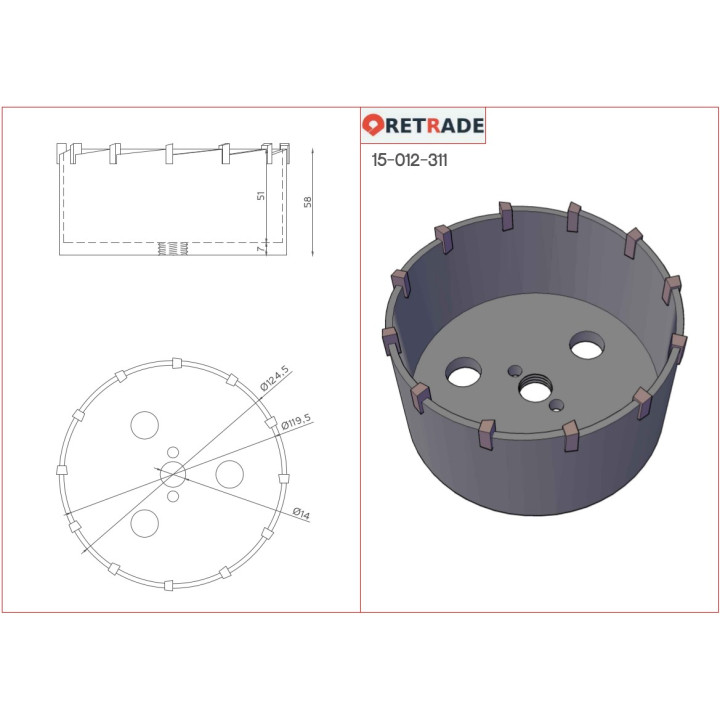 CNC 3D - Sega a Tazza per Cemento
