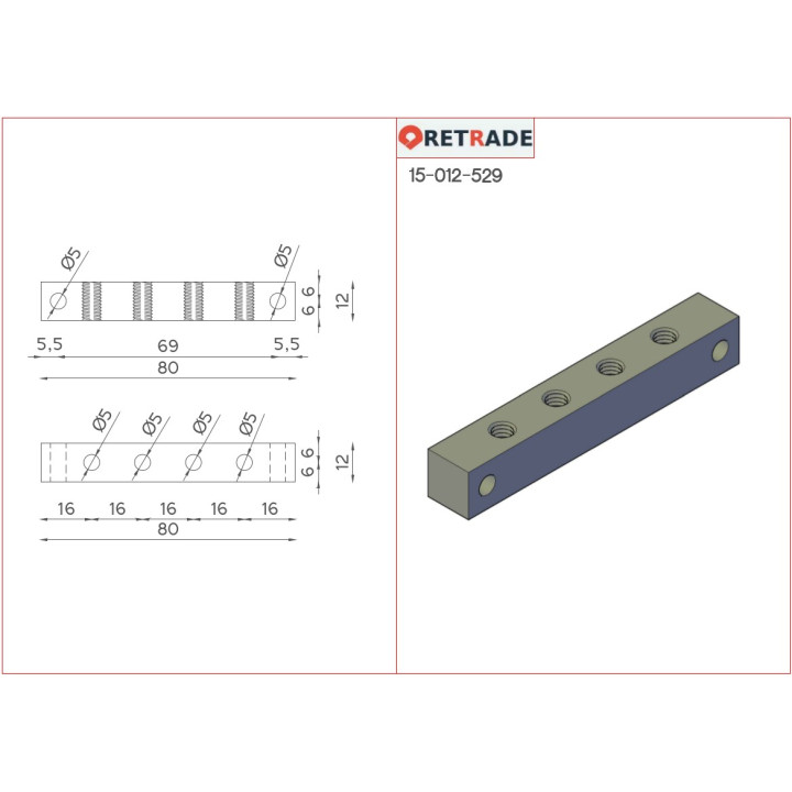 CNC 3D - Blocco di Supporto per Albero