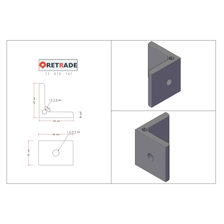 CNC 3D - Staffa di Supporto in Alluminio a L