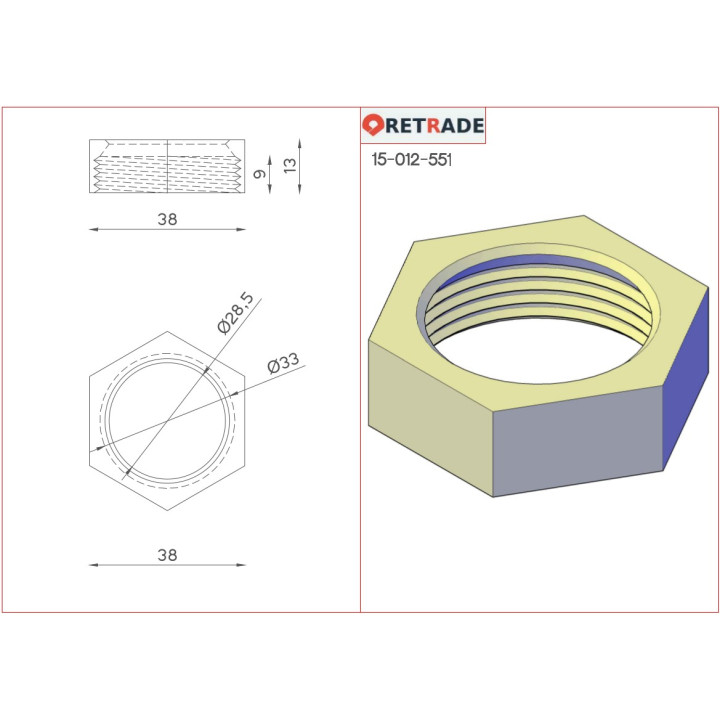 CNC 3D - 2x Dado di Bloccaggio