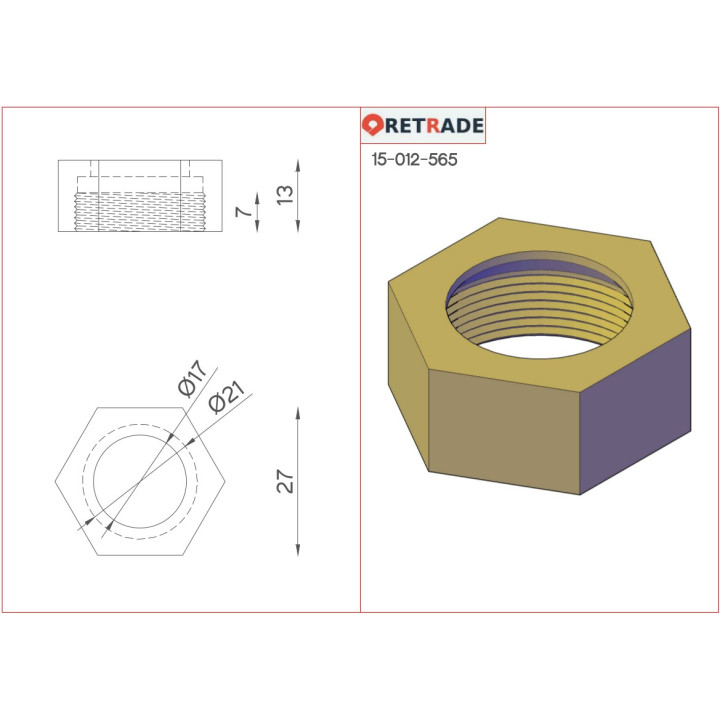 CNC 3D - Dado di Bloccaggio