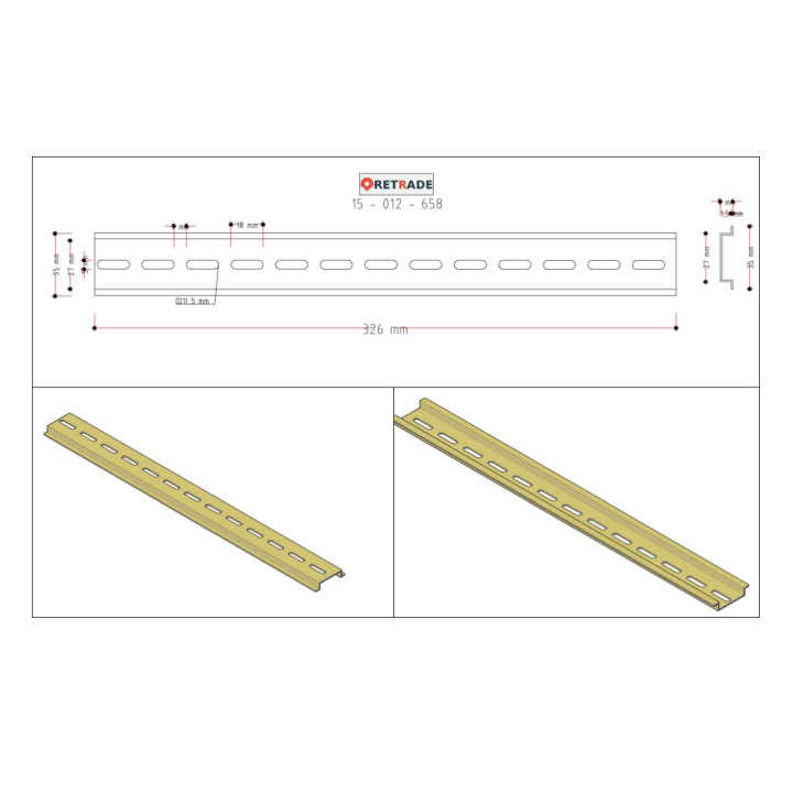 CNC 3D - Barra Din 328mm