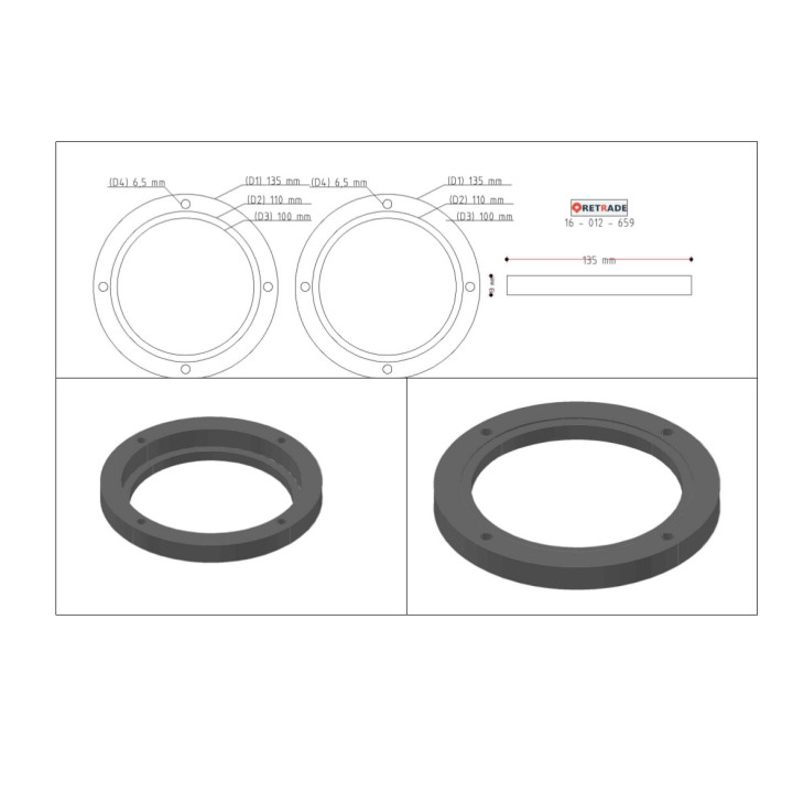 CNC 3D - Flangia di Supporto in Acciaio