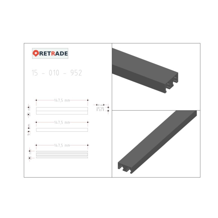 CNC 3D - Rack Rails in Alluminio
