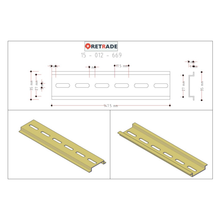 CNC 3D - Barra Din 146mm