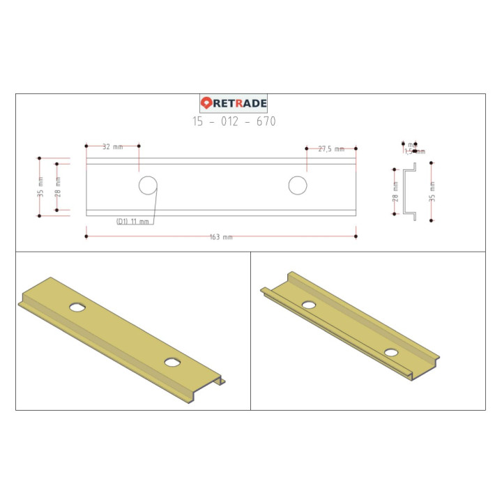 OMEGA 3 - Guida DIN 160mm - CNC 3D