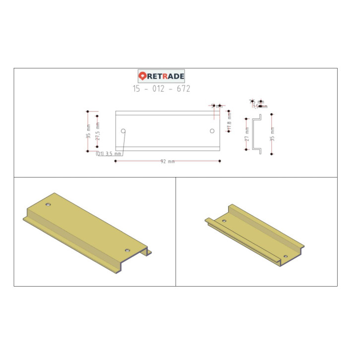 OMEGA 3 - Barra Din 100mm - CNC 3D