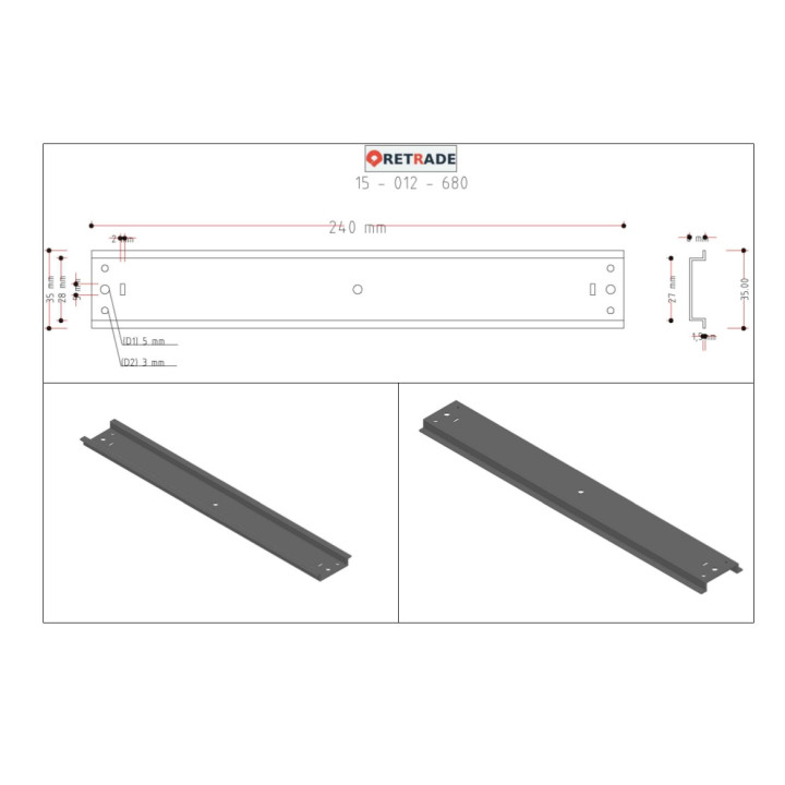 CNC 3D - Barra DIN 240mm