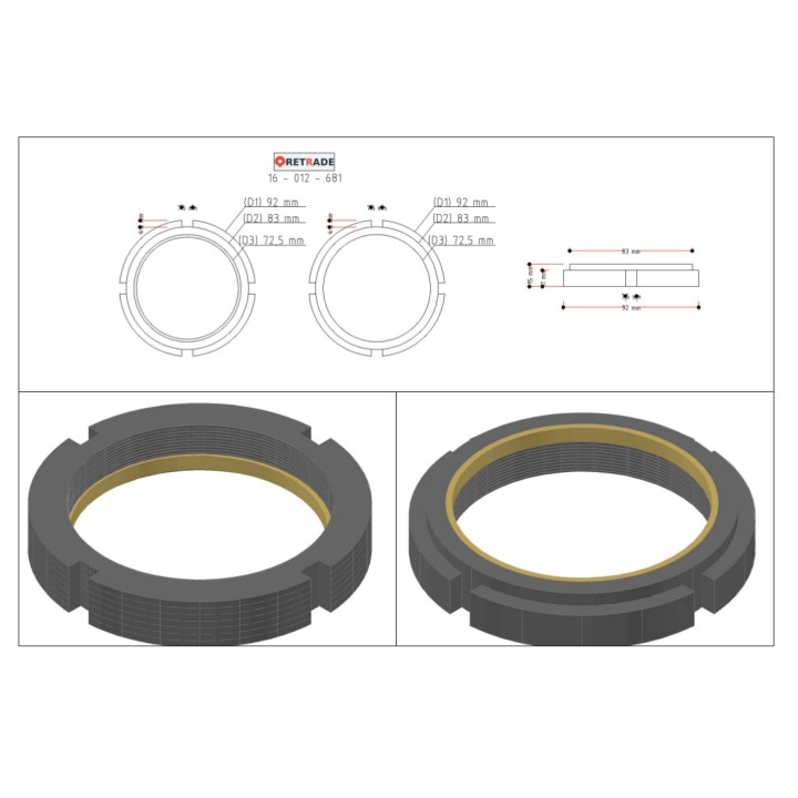 CNC 3D - Rondella di Bloccaggio con Filettato