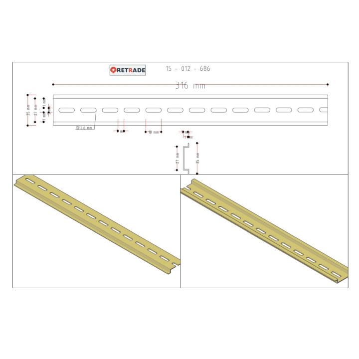 CNC 3D - Barra DIN 315mm