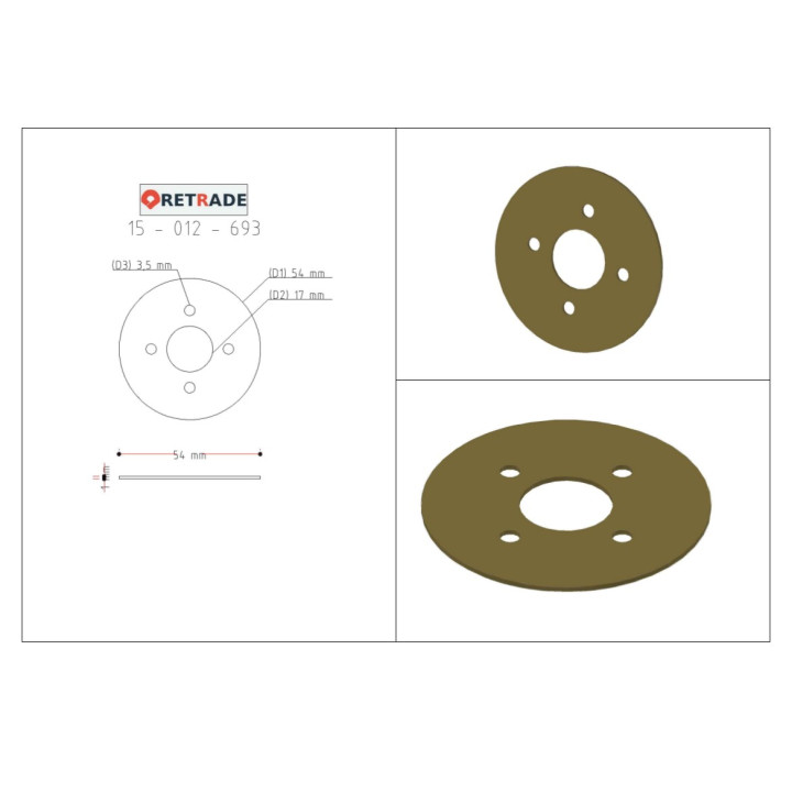 CNC 3D - 2x Rondella in Acciaio