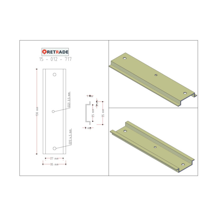 CNC 3D - Barra DIN 130mm