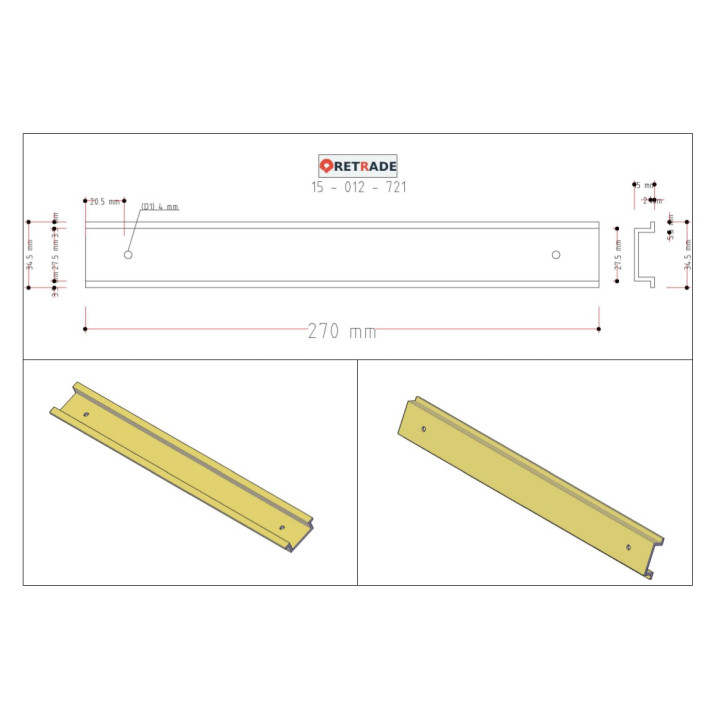 CNC 3D - Barra DIN 270mm