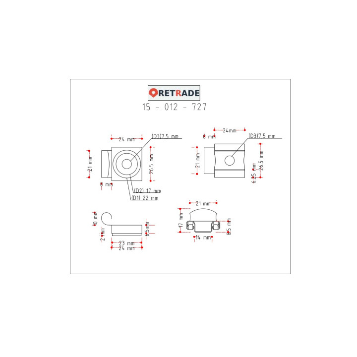 CNC 3D - 7x Elementi di Fissaggio per Pannello