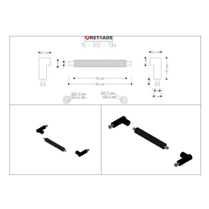 CNC 3D - Maniglie per Armadi 98mm