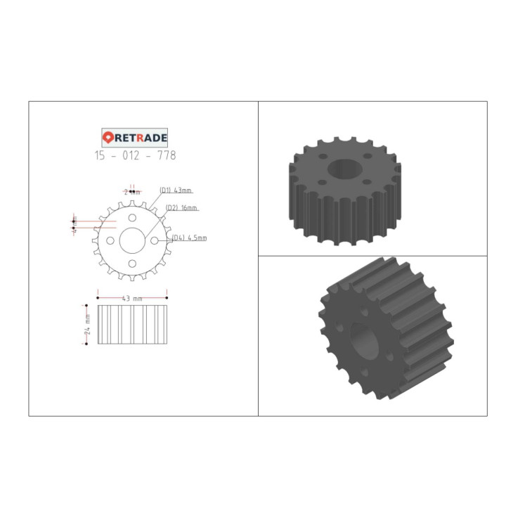 CNC 3D - Ingranaggio Cinghia Dentata