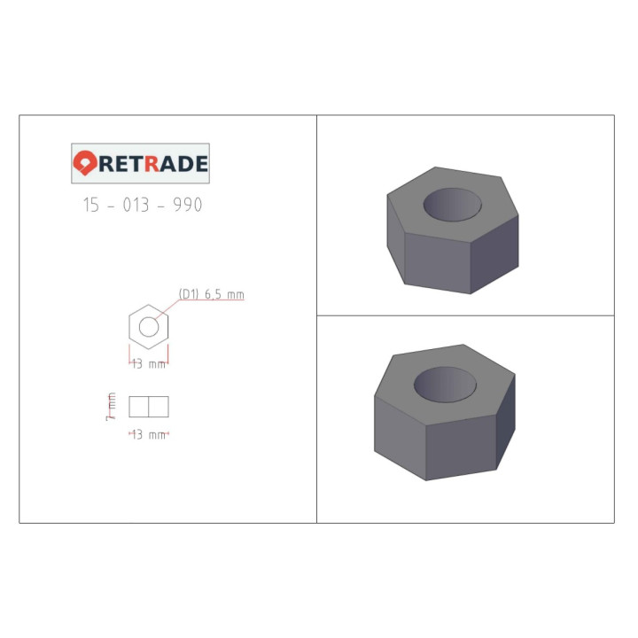 12x Dado Esagonale in Acciaio