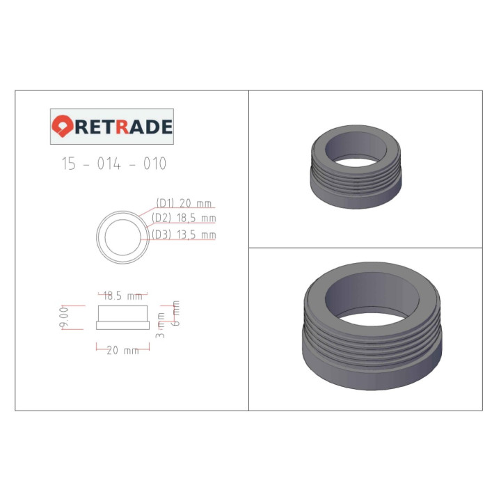 5x Riduttori Pressacavo in Ottone Zincato Filetto PG11.5 - PG9