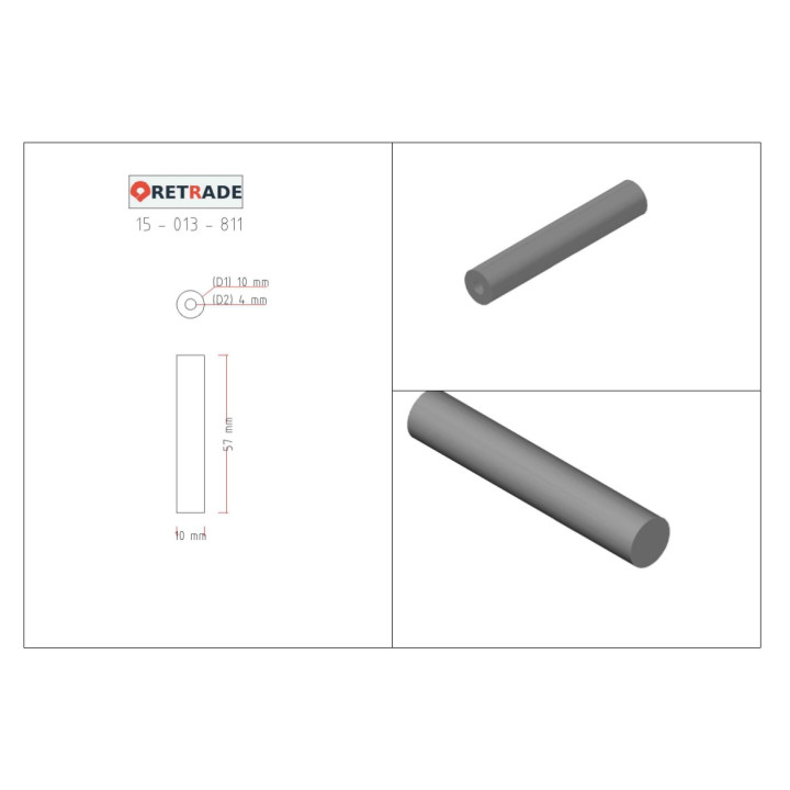 CNC 3D - 4x Albero Filettato Femmina