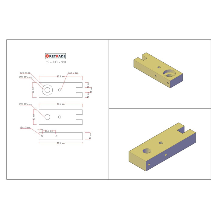 CNC 3D - Blocco di Supporto in Bronzo